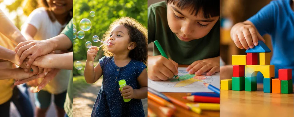 Crianças participando de atividades educativas